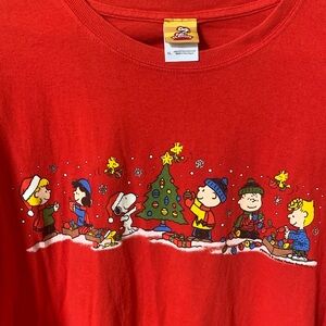 Peanuts Gang Snoopy Christmas Short Sleeve Men’s T-Shirt Size XL